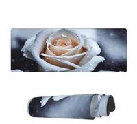 Tappetino Per Mouse Da Gioco White Flower With Snow Tappetino Mouse Gaming Impermeabile Sottomano, Per Gaming Mouse, Laptop, Casa, 80x30cm