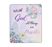 Tappetino per Mouse da Gioco with God all Things Are Possible Spring Butterfly Summer Flower Tappetini Mouse Portatile Personalizzato Sottomano, per Computer, Ufficio, Laptop, 25x30cm