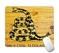 Tappetino per Mouse da Gioco Wood Grain USA American Flag Dont Tread On Me Tappetino per Il Mouse Antiscivolo Confortevole Sottomano, per Ufficio, Gaming, Laptop, 25x30cm