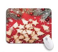 Tappetino Per Mouse Da Gioco Xmas Stars Biscuits Of Different Shapes Fir Branches Tappetino Mouse Gaming Personalizzato Confortevole Tappetino Mouse Piccolo, Per Laptop, Gaming Mouse, 25 x 30cm