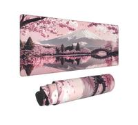 Tappetino per mouse da gioco XXL Cherry Blossoms 31,5 x 12 pollici, tappetino da scrivania esteso per tastiera e mouse, base in gomma antiscivolo, tappetino per mouse con bordi cuciti impermeabile pe