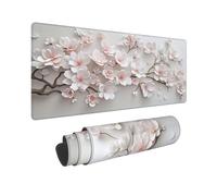 Tappetino per mouse da gioco XXL Cherry Blossoms 31,5 x 12 pollici, tappetino da scrivania esteso per tastiera e mouse, base in gomma antiscivolo, tappetino per mouse con bordi cuciti impermeabile pe