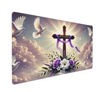 Tappetino per mouse da gioco XXL esteso (35,5"X16"), He Has Risen Religious, grande tappetino da scrivania antiscivolo, tappetino per mouse con tastiera resistente all'acqua per ufficio e casa