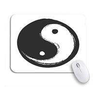 Tappetino per Mouse da Gioco Yin Ying Yang Symbol of Harmony And Balance Ethnic Tappetino Mouse Piccolo Lavabile Impermeabile Sottomano, per Computer, Gioco, 25 x 30cm