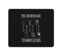 Tappetino per Mouse da Gioco You Can Never Have Too Many Guitars Bordi Cuciti Tappetino per Mouse Gaming Soffice Accessori Gaming per Ufficio Gaming Pc 10X12In