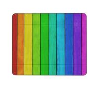 Tappetino per mouse da scrivania con sfondo in legno colorato arcobaleno stampato tappetino per mouse da gioco adatto per ufficio e gioco 25,4 x 30,5 cm