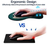 Tappetino per mouse da scrivania dal design ergonomico, comodo supporto per il polso con memory foam per alleviare il dolore, superficie antiscivolo