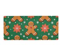 Tappetino per mouse da scrivania indossabile con scritta "Merry Christmas" (pan di zenzero), 80 x 30 cm, colore: marrone