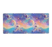 Tappetino per mouse da scrivania multifunzione con astronauta cartone animato, 80 x 30 cm