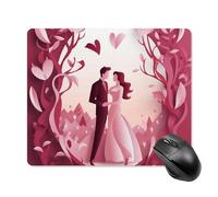 Tappetino per mouse da scrivania per San Valentino, con base in gomma antiscivolo, tappetino per mouse quadrato, tappetino per mouse da scrivania, per laptop, ufficio, accessori regalo, 18 x 22 cm