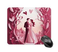 Tappetino per mouse da scrivania per San Valentino, con base in gomma antiscivolo, tappetino per mouse quadrato, tappetino per mouse da scrivania, per laptop, ufficio, accessori regalo, 25 x 30 cm