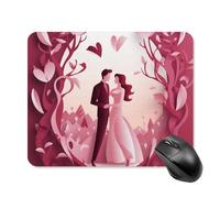 Tappetino per mouse da scrivania per San Valentino, con base in gomma antiscivolo, tappetino per mouse quadrato, tappetino da scrivania per laptop, ufficio, accessori regalo, 20 x 25 cm