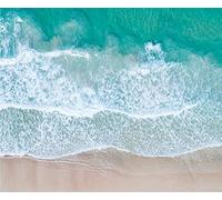 Tappetino per mouse da spiaggia, design personalizzato, quadrato, impermeabile, con base in gomma antiscivolo, per laptop da ufficio, 24,1 x 20,1 x 0,3 cm (onde marine)