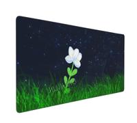 Tappetino per mouse da ufficio Gardenia bianco (900x400x2mm) | Base in gomma antiscivolo lavabile in lavatrice per l'uso quotidiano