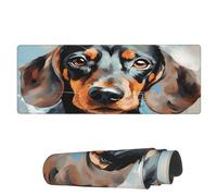 Tappetino Per Mouse Dachshund Dog Face Cute Tappetino Mouse Gaming Impermeabile Sottomano, Per Laptop, Ufficio, Computer, 80x30cm