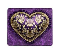 Tappetino per mouse dal design elegante a forma di cuore, motivo floreale, antiscivolo, perfetto per San Valentino, ufficio e uso domestico, quadrato, 20,3 x 25,4 cm