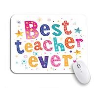 Tappetino per Mouse Day Best Teacher Ever Celebration Class Congratulations Education Greeting Tappetino Mouse Confortevole Tappetino Mouse Pad, per Casa, Ufficio, 25 x 30cm