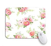 Tappetino per Mouse Delicate Bunch of Spring Fresh Flowers Flower Ranunculus Magnolia Tappetino per Il Mouse Antiscivolo Facile da Pulire Tappetini Mouse, per Scrivania, Laptop, 25 x 30cm