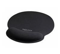 Delock 12559 Tappetino per il mouse con inserto in gel per polso Nero