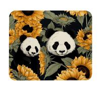 Tappetino per mouse di alta qualità - Design con simpatici panda e girasoli - Compatibile con tutti i mouse - Superficie liscia per controllo e