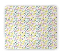 Tappetino per Mouse Dinosaur Smiling Doodle of Dino Letters Tappetino Mouse Gaming Personalizzato Portatile Sottomano, per Laptop, Ufficio, Scrivania, 25x30cm