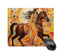 Tappetino per mouse divertente con donna che cavalca il cavallo, per donne e uomini, carino tappetino per mouse per scrivania, base in gomma antiscivolo, piccolo tappetino per mouse da gioco