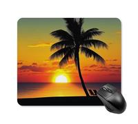 Tappetino per mouse divertente con palma al tramonto, per donne e uomini, carino tappetino per mouse per scrivania, base in gomma antiscivolo, piccolo tappetino per mouse da gioco, portatile, quadrato