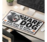 Tappetino per mouse divertente con scritta "Beware Of The Dog: No Soliciting, No Trespassing", tappetino per mouse grande