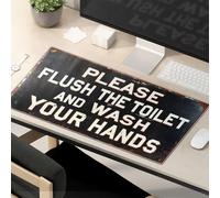 Tappetino per mouse divertente con scritta "Please Flush The Toilet And Wash Your Hands"
