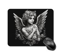 Tappetino per mouse divertente in stile ritratto di angelo, per donne e uomini, grazioso tappetino per mouse per scrivania, base in gomma antiscivolo, piccolo tappetino per mouse da gioco, portatile