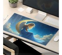Tappetino per mouse divertente lavoro angelo seduto sulla luna in un vestito blu tappetino per mouse da gioco tappetino per mouse da gioco tappetino per mouse da gioco