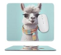 Tappetino per mouse divertente, motivo: lama in stile cartone animato, tappetino per mouse antiscivolo, tappetino per mouse per gamer, laptop, ufficio, casa, viaggi, 24,9 x 30 cm