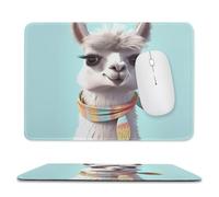 Tappetino per mouse divertente, motivo: lama in stile cartone animato, tappetino per mouse antiscivolo, tappetino per mouse per gamer, laptop, ufficio, casa, viaggi, 20 x 23,9 cm