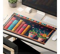 Tappetino per mouse divertente per lavoro libri colorati e fiori su mensole in legno tappetino per mouse tappetino per mouse divertente lavoro divertente tappetini per mouse per scrivania