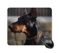 Tappetino per mouse Doberman con bordo cucito, tappetino per mouse di alta qualità, panno lavabile, tappetino per mouse in gomma antiscivolo, design perfetto per giochi, laptop, lavoro in ufficio