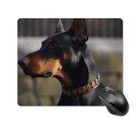 Tappetino per mouse Doberman con bordo cucito, tappetino per mouse di alta qualità, panno lavabile, tappetino per mouse in gomma antiscivolo, design perfetto per giochi, laptop, lavoro in ufficio