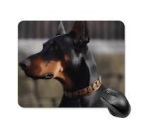 Tappetino per mouse Doberman con bordo cucito, tappetino per mouse di alta qualità, panno lavabile, tappetino per mouse in gomma antiscivolo, design perfetto per giochi, laptop, lavoro in ufficio
