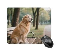 Tappetino per Mouse Dog Resting On Bench Tappetini Mouse Base Antiscivolo in Gomma Personalizzato Sottomano, per Gaming, Computer, Laptop, 25x30cm