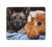 Tappetino per Mouse Dog Sleeping with Bear 25X30Cm Soffice Tappetini per Il Mouse Base in Gomma Tappetino per Ufficio Computer