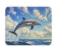 Tappetino per Mouse Dolphin Leaps from The Water Protezione Scrivania da Ufficio Waterproof Tappetino Scrivania Tappetino per Tastiera per Mac Gaming Ufficio 25X30Cm
