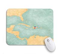 Tappetino per Mouse Dominican Republic Flag Map of Caribbean The Is Tappetino Mouse Personalizzato Antipolvere Tappetino per Il Mouse Antiscivolo, per Casa, Ufficio, 25 x 30cm
