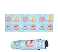 Tappetino Per Mouse Donut Pink Blue Hearts Tappetino Per Il Mouse Antiscivolo Portatile Mousepad Forma Rettangolare, Per Ufficio, Casa, Gaming Mouse, 80x30cm