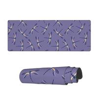 Tappetino per Mouse Dragonfly Seamless On Purple Tappetino per Il Mouse Antiscivolo Personalizzato Mousepad Forma Rettangolare, per Ufficio, Computer, Laptop, 80x30cm
