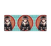 Tappetino per mouse e tastiera stampata con scimmia silenziosa (30,5 x 80 cm), tappetino per mouse da gioco per ufficio, comodo e durevole