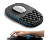 Tappetino per mouse ergonomico con cuscinetto in gel, tappetino per mouse 2 in 1 con poggiapolsi, tappetino per mouse in memory foam con noduli massa