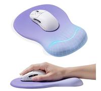 Tappetino per mouse ergonomico con poggiapolsi, supporto per il polso, in memory foam con design massaggiante, poggiapolsi per mouse viola
