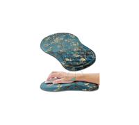 Tappetino per mouse ergonomico con supporto per il polso e inclinazione in memory foam per alleviare la sindrome del tunnel carpale (30x20 cm, fiore