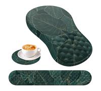 Tappetino per Mouse Ergonomico da 3 Pezzi con Poggiapolsi e Set di Tappetin3479