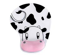 Tappetino per mouse ergonomico stile mucca con base antiscivolo e poggiapolsi in gel elastico per gaming, ufficio, casa e studio