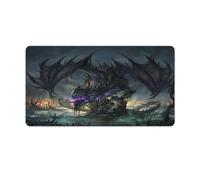 Tappetino per mouse esteso con drago di palude nero 40x75cm tappetino per tastiera e scrivania per PC portatile grazioso articolo per ufficio accessori per la decorazione della scrivania